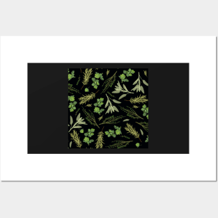 Parsley, sage, rosemary and thyme - black Posters and Art